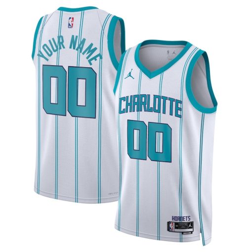 Jordan Charlotte Hornets Custom Unisex Swingman Jersey - Association Edition - White - Image 3