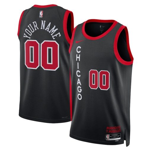 Nike Chicago Bulls Unisex Custom Swingman Jersey - City Edition - Black - Image 3