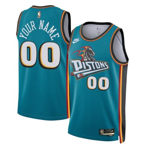 Nike Detroit Pistons Custom Unisex Swingman Jersey - Classic Edition - Teal - Image 3