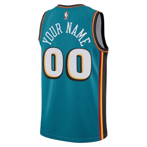 Nike Detroit Pistons Custom Unisex Swingman Jersey - Classic Edition - Teal - Image 2