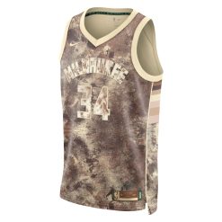 Nike Milwaukee Bucks #34 Giannis Antetokounmpo Unisex Swingman Jersey - Select Series - Brown