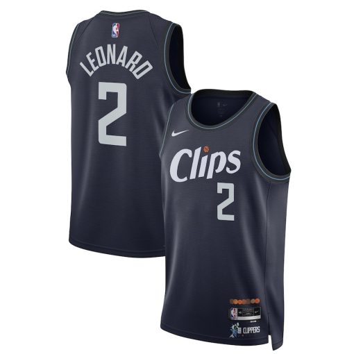 Nike LA Clippers #2 Kawhi Leonard Unisex Swingman Jersey - City Edition - Navy - Image 3