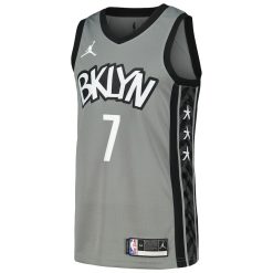 Nike Brooklyn Nets #7 Kevin Durant Swingman Player Jersey - Statement Edition - Grey
