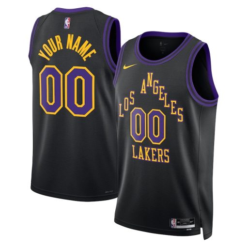 Nike Los Angeles Lakers Custom Unisex Swingman Jersey - City Edition - Black - Image 3