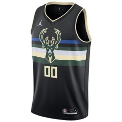Jordan Milwaukee Bucks Custom Unisex Swingman Jersey - Statement Edition - Black