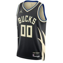 Jordan Milwaukee Bucks Custom Unisex Swingman Jersey - Statement Edition - Black