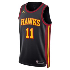 Jordan Atlanta Hawks #11 Trae Young Unisex Swingman Jersey - Statement Edition - Black
