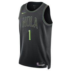 Nike New Orleans Pelicans #1 Zion Williamson Unisex Swingman Jersey - City Edition - Black